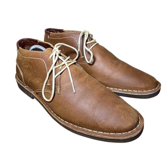 New Kenneth Cole Reaction Desert Wind Leather Chukka Boots Brown Mens 10.5 - Picture 1 of 9